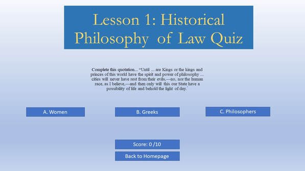 Philosophy of Law Online lesson