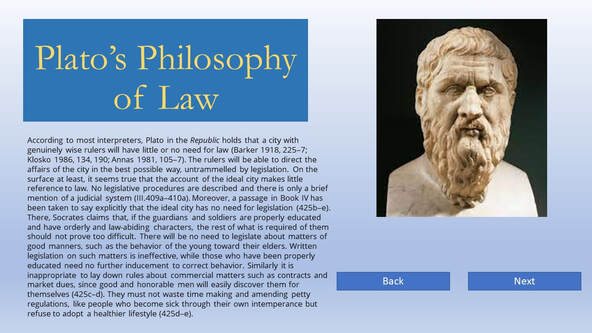 Philosophy of Law Online lesson, screen 2